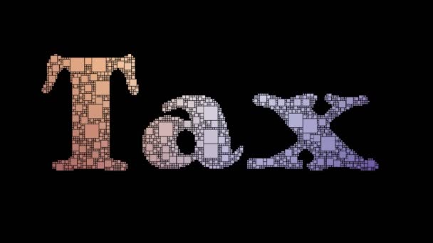 Fiscaal stelsel Pixelated Tekst samenvoegen Looping Boxes met Glitch Effect - Video