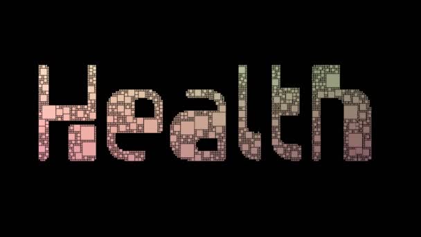 Health Professional Pixelated Tekstin muuttaminen Looping neliöt kanssa häiriö vaikutus - Materiaali, video