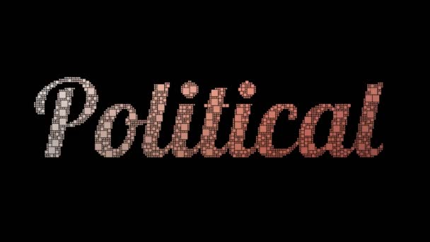 Political Risk Pixelated Text Warping Looping Boxes With Glitch Effect - Footage, Video