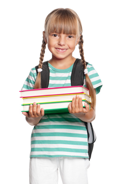 Little girl with books - Photo, image