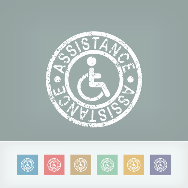 Handicap assistenza timbro icona
 - Vettoriali, immagini