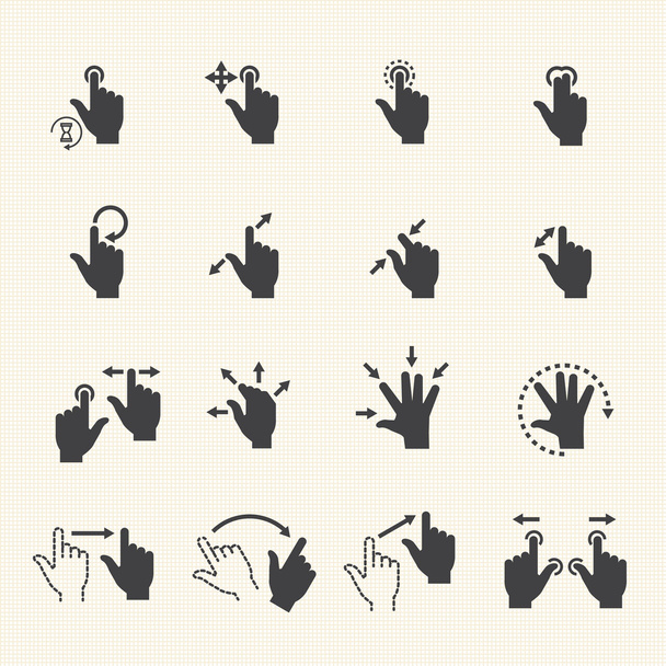 Ikony gesta pro dotyková zařízení - Vektor, obrázek