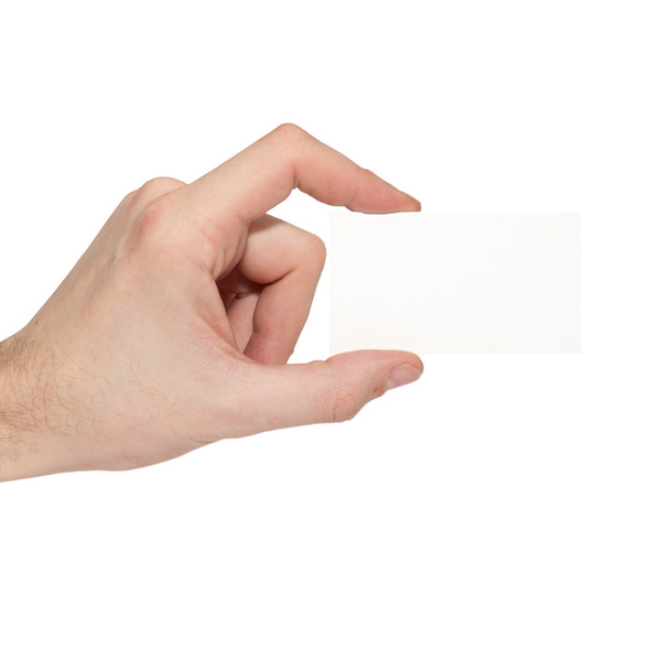Cartão cinza em branco em uma mão
 - Foto, Imagem