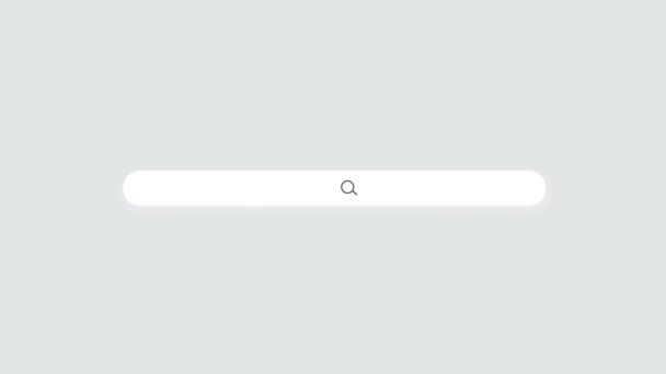 Панель поиска Пустой анимированный однострочный текстовый ящик для поиска в Интернете - Кадры, видео