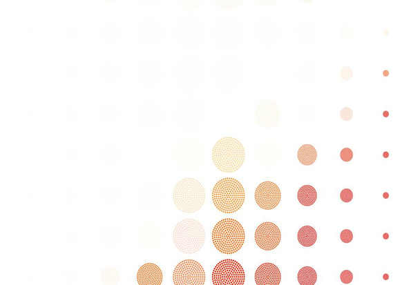Světle červená, žlutá vektorová kulisa s tečkami. Abstraktní ilustrace s barevnými bublinami v přírodním stylu. Design pro plakát, banner webových stránek. - Vektor, obrázek