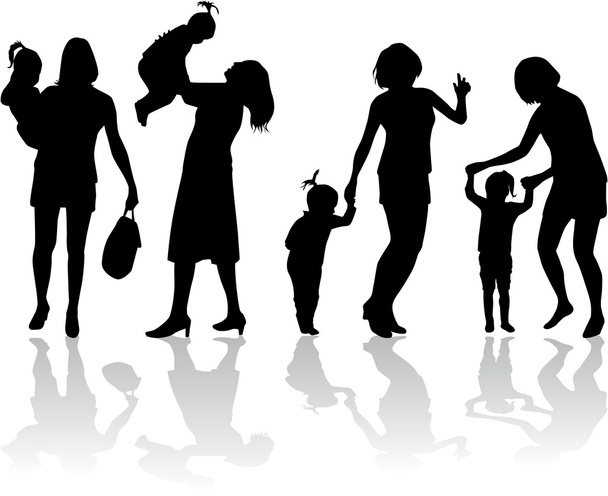 Family Silhouettes - Vector, Image