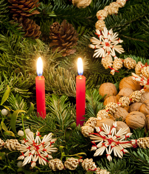 Christmas still life with candles - Photo, Image