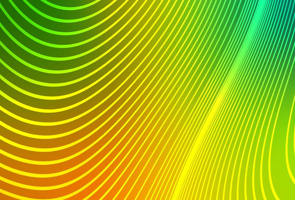 Ανοιχτό πράσινο, κίτρινο διανυσματικό φόντο με καμπύλες γραμμές. Ολοκαίνουργιο πολύχρωμο εικονογράφηση σε καμπύλο στυλ. Μοτίβο για την επιχείρησή σας σχεδιασμό. - Διάνυσμα, εικόνα