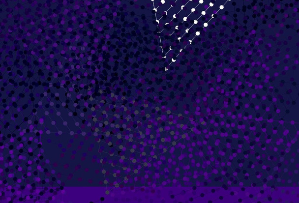 Light Purple vector template with crystals, circles. Decorative design in abstract style with lines, dots. Pattern for booklets, leaflets - Vector, Image