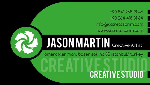 Creative green business card - Vector, Image