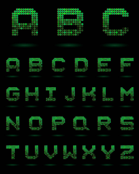 vector alphabet. led light. - Vektor, obrázek