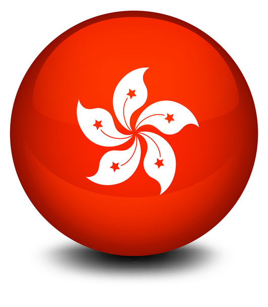 香港のフラグとボール - ベクター画像