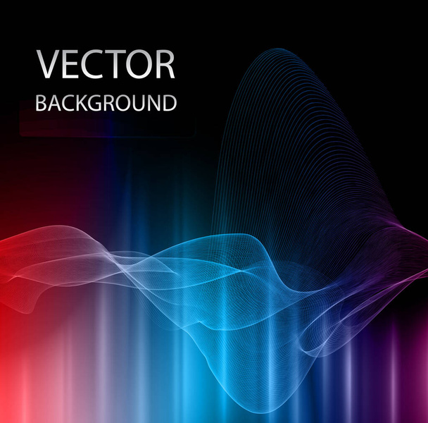 abstract background with glowing lines and waves - Vektör, Görsel