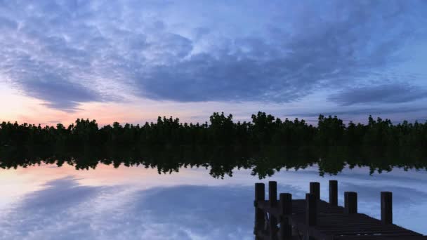 Док в озері на заході сонця
 - Кадри, відео