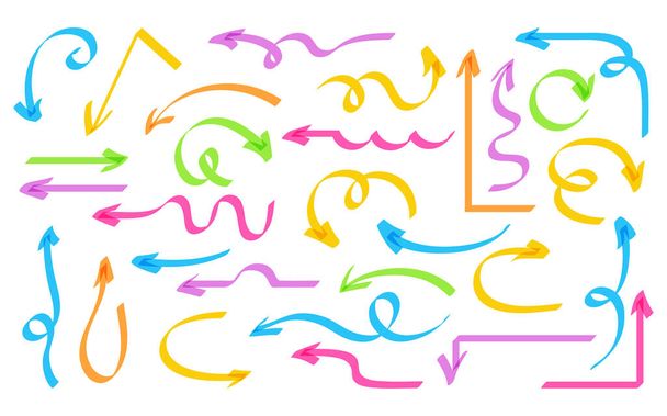 Pijl highlighter kleurrijke set marker ontwerp pictogram - Vector, afbeelding