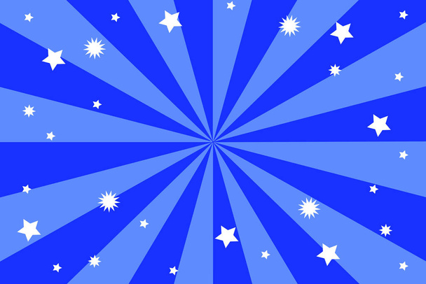 Blue rays with snowflakes. Abstract blue background. Bright star. Glare texture. Stock image. - Vector, Image