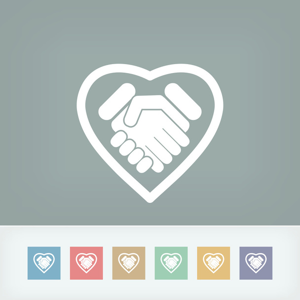 láska handshake minimální ikona - Vektor, obrázek