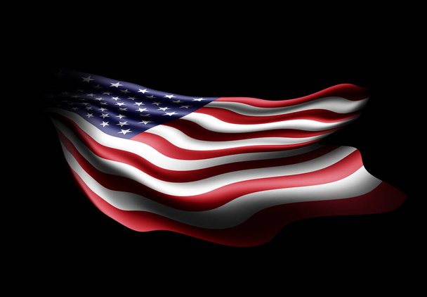 Amerikanische Flagge, bunte 3D-Illustration  - Foto, Bild