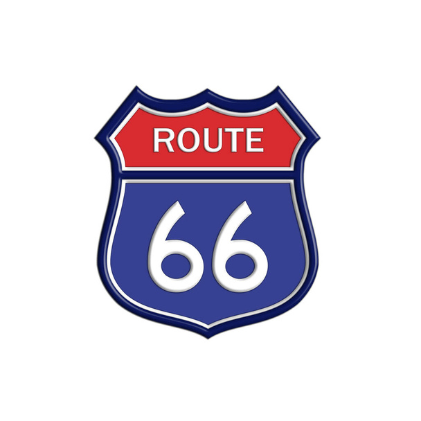 USA Route 66 szimbólum, színes 3D illusztráció  - Fotó, kép