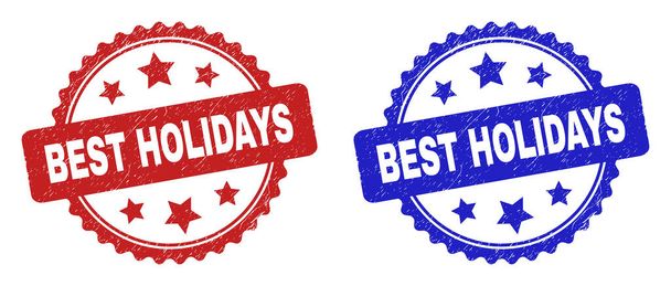 BEST HOLIDAYS Rosette Watermarks Using Unclean Texture - Vettoriali, immagini
