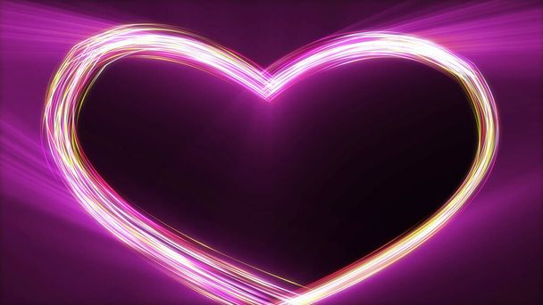 Colorful Heart with nice glowing light, Sign and symbol of love , At the touch of love everyone becomes a poet, Show your love for Valentine's, wedding, anniversary, or any holiday. Abstract.3D render - Photo, Image