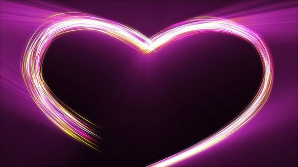 Kleurrijk Hart met mooi gloeiend licht, Teken en symbool van de liefde, Bij de aanraking van de liefde wordt iedereen een dichter, Toon uw liefde voor Valentijnsdag, bruiloft, verjaardag, of een vakantie. Abstract.3D renderen - Foto, afbeelding