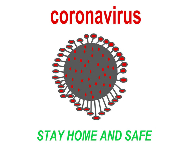 Coronavirus υπογράψει με μήνυμα μείνετε στο σπίτι και ασφαλή. - Φωτογραφία, εικόνα