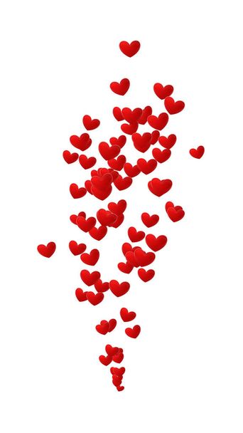 Tasainen ylävirtaan eläviä punaisia sydämiä. Sosiaalinen media tai Ystävänpäivä käsite reagoi hellä tai rakastava postitse. Graafinen tehoste. Valkoinen tausta. - Valokuva, kuva