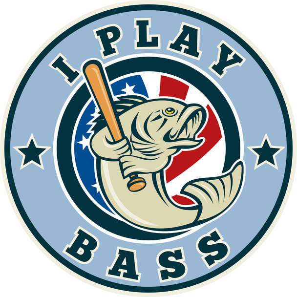 Largemouth бас грає бейсбольною битою - Фото, зображення