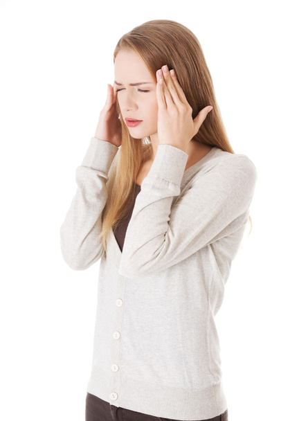Woman having headache. - Фото, изображение