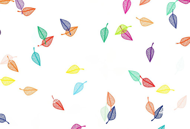 Light Multicolor, Rainbow vector doodle backdrop. Doodle illustration of leaves in Origami style with gradient. Pattern for coloring books and pages for kids. - Vector, imagen