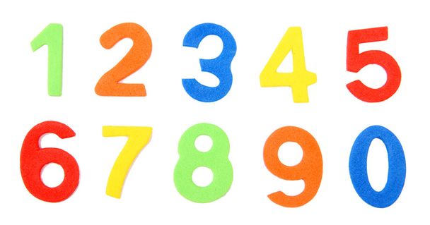 Colorful numbers, isolated on white - Valokuva, kuva