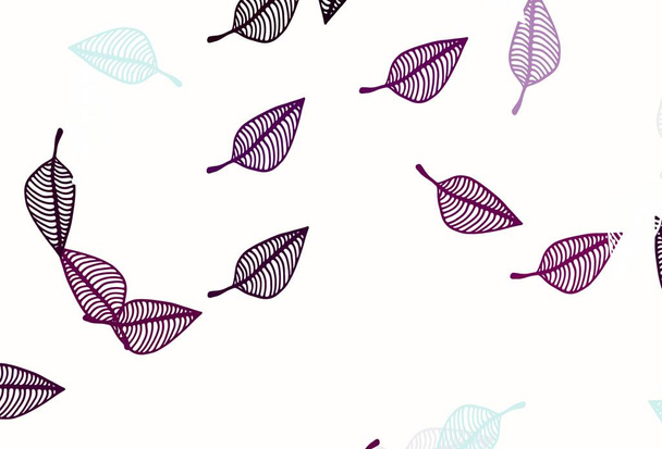 Light Purple vector sketch backdrop. Smart decorative design in natural style with leaves. The template for background of cell phones. - Vector, Imagen