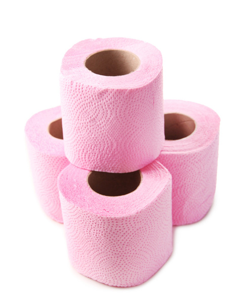 Color toilet paper rolls isolated on white - Fotó, kép