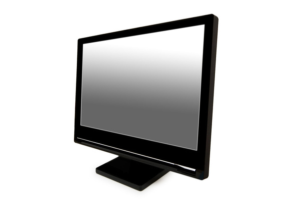 czarny lcd monitor na białym tle - Zdjęcie, obraz