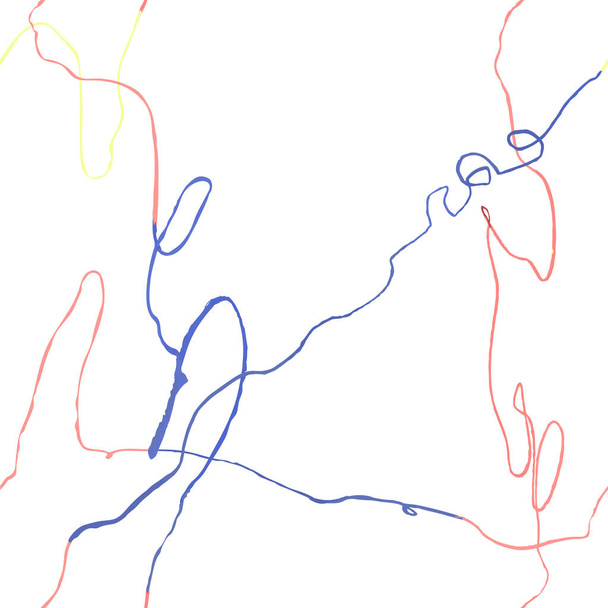 Nahtloses Muster mit handgezeichneten abstrakten Linien, Kritzeleien - Vektor, Bild