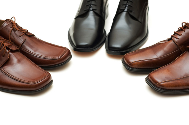 különböző férfi cipő elszigetelt fehér - Fotó, kép