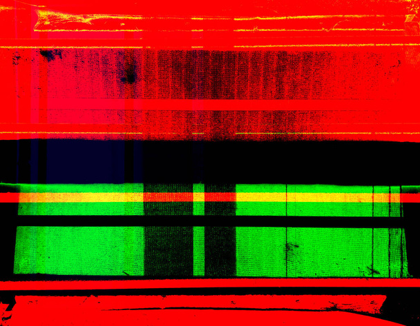 Ein abstraktes, dynamisches Bild mit einer auffälligen Mischung aus Rot, Magenta, Grün und Schwarz. Farbiger Hintergrund für Ihre Kunstprojekte und Werke. - Foto, Bild