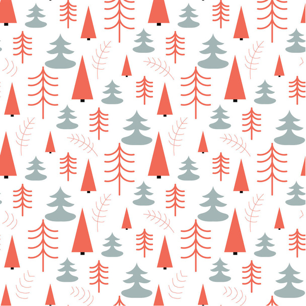 Vector seamless pattern with Christmas tree. Perfect backdrop  - Διάνυσμα, εικόνα