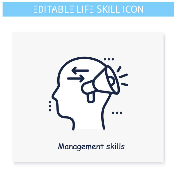 Management vaardigheidslijn icoon. Bewerkbare illustratie - Vector, afbeelding