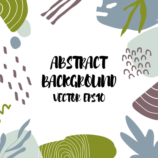 Abstract background in trendy style with botanical and geometric elements, textures. Natural earthy colors.  - Vector, Image