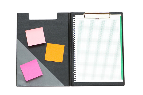 Open binder with post-it notes and blank page - Photo, Image