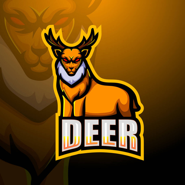 Deer maskotti esport logo suunnittelu - Vektori, kuva