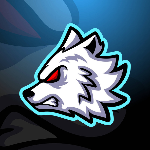 biały wilki maskotka esport projekt logo - Wektor, obraz