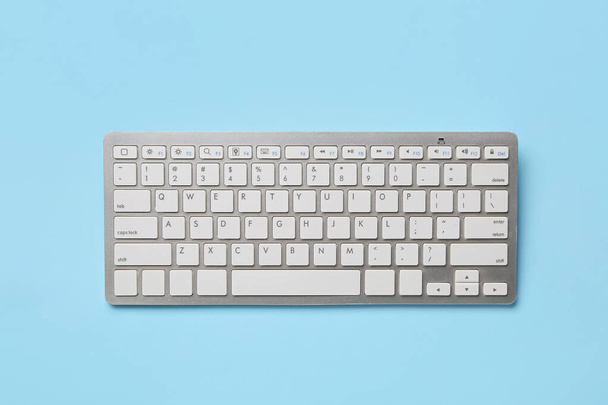 Computer keyboard on color background - Photo, Image