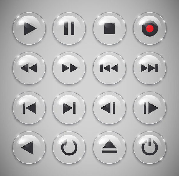 Media player buttons - Vektor, obrázek