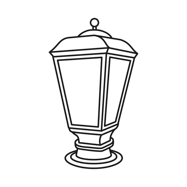 Black and white street lantern - Vector, afbeelding