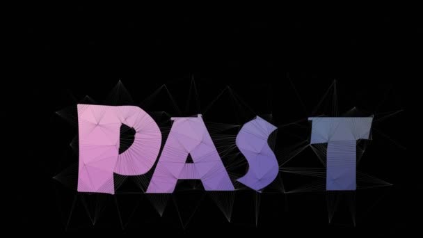 Past Tense Text Transforming Tessellated Looping Meshes Text Morph - Footage, Video
