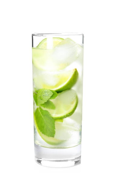 Delicious mojito in glass isolated on white - Φωτογραφία, εικόνα