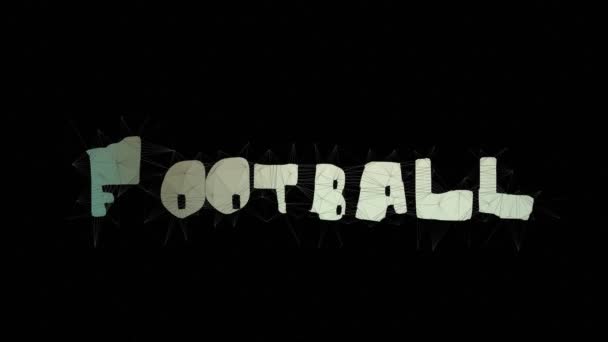 Jalkapalloliigan tekstin yhdistäminen Tessellated Looping Polygons Teksti Morph - Materiaali, video